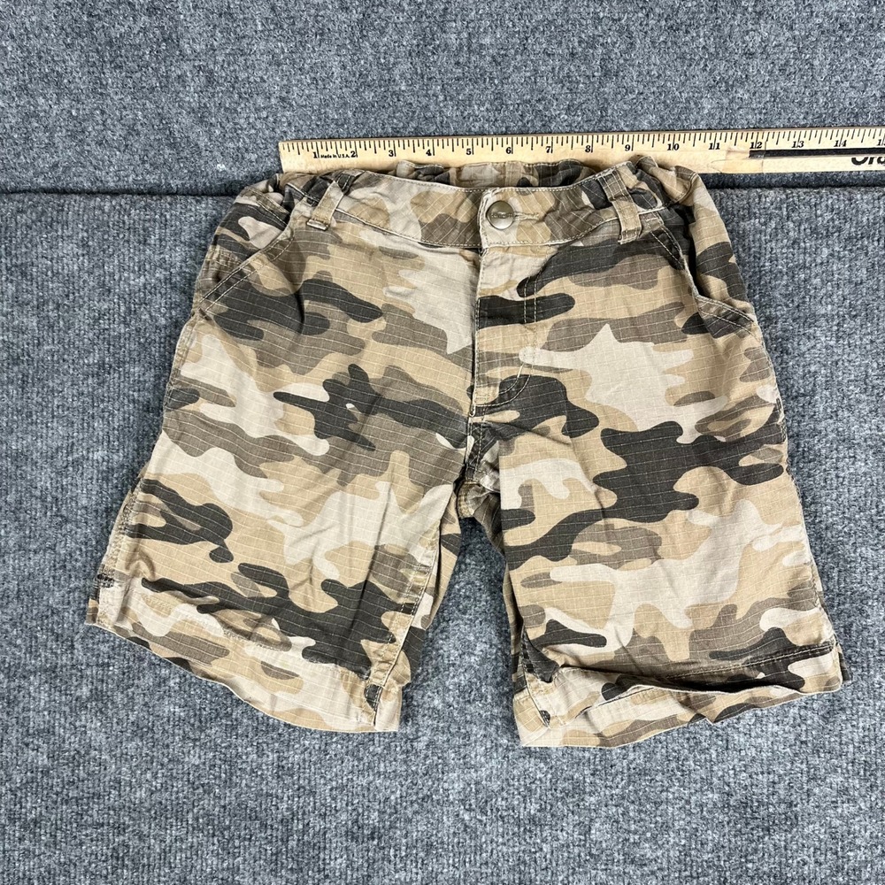 Carhartt Shorts Kids Size 8 Tan Camo Ripstop Cotton Cargo Rugged Outdoor Casual